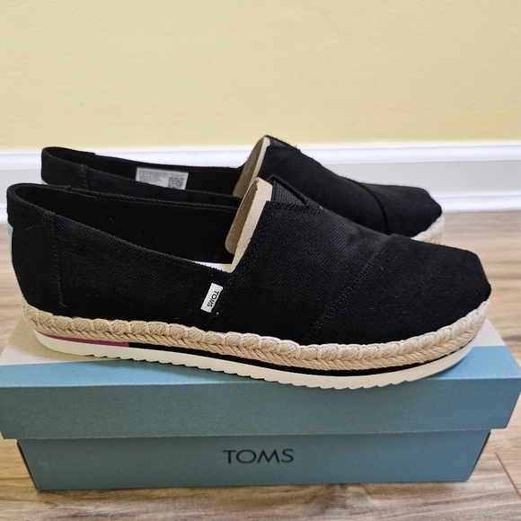Toms Shoes - TOMS Alpargata Platform Rope, black, size US 8